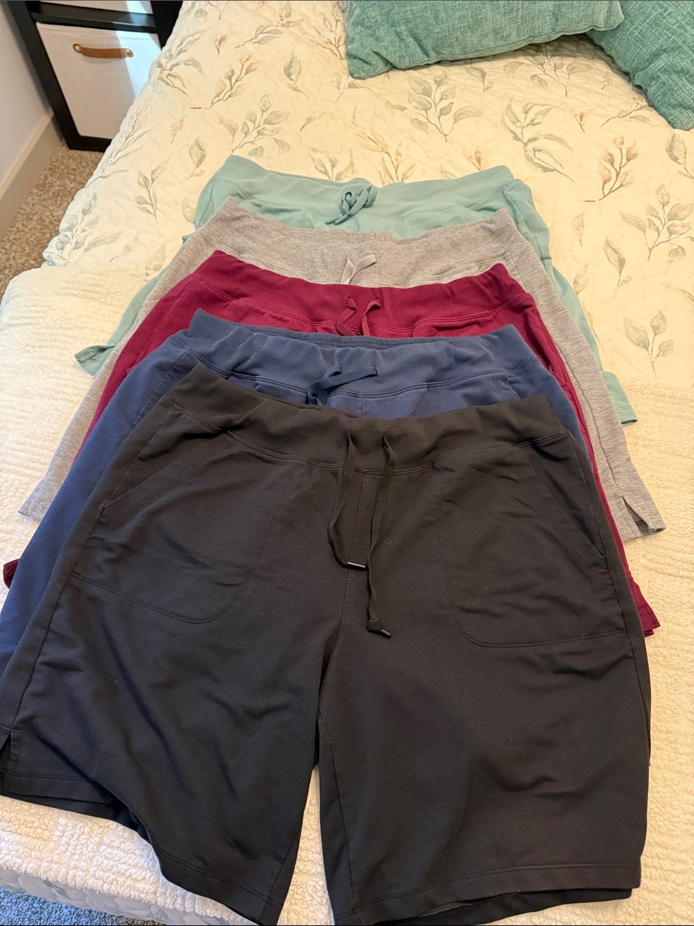 Athletic Works Drawstring Shorts in Black, Navy, Gray, Burgundy & Teal